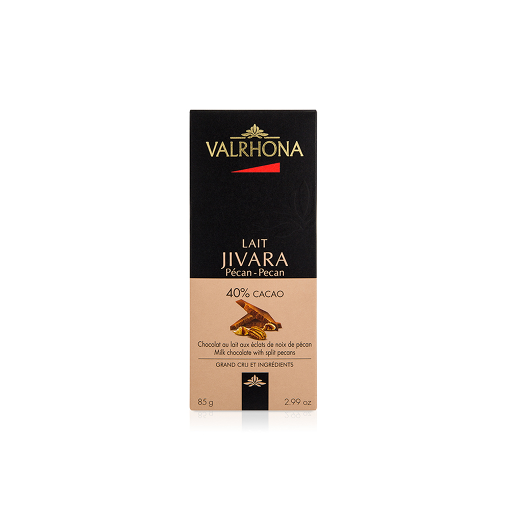 Milk Chocolate Bar Jivara Pecan 40% by Valrhona 85g